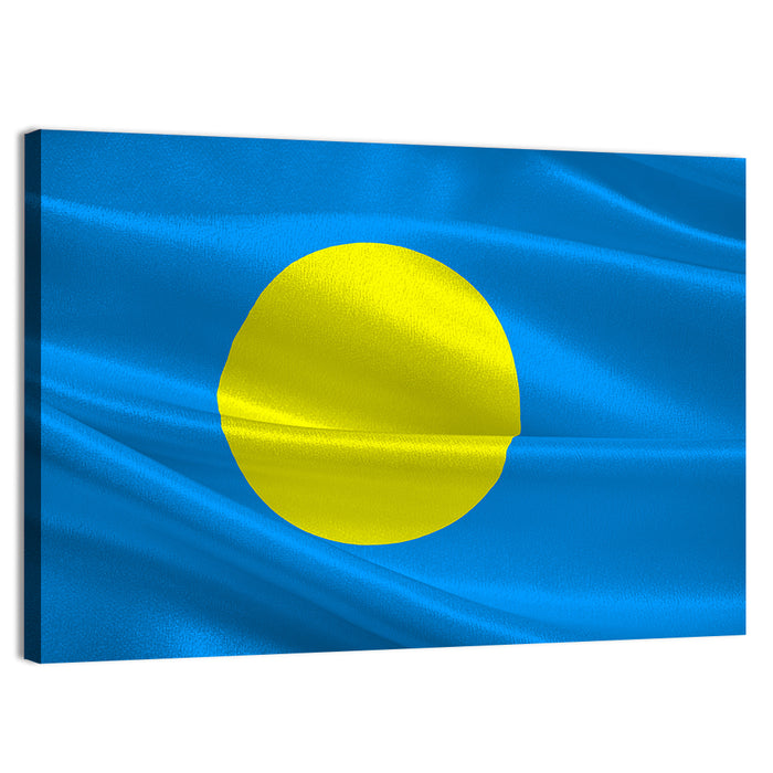 Flag of Palau Wall Art as a canvas print