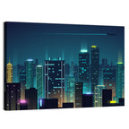 Abstract Night City Skyline Wall Art