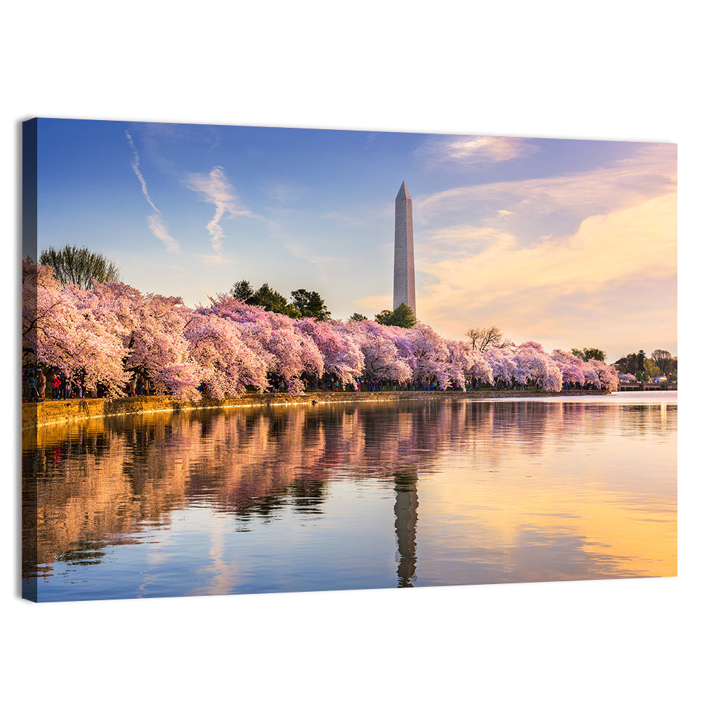 Washington Monument at Tidal Basin Wall Art, canvas print, landscape