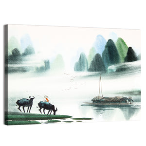 Chinese Watercolor Painting Wall Art