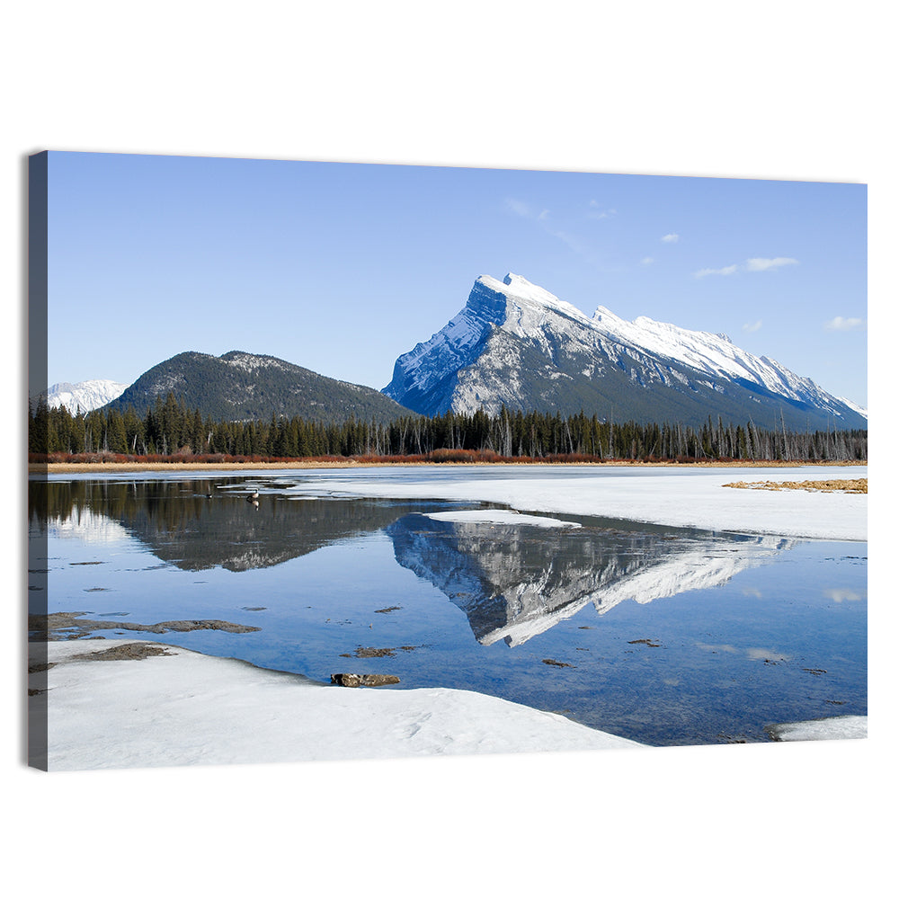 Mount Rundle Reflection at Vermilion Lakes Wall Art, canvas print, landscape