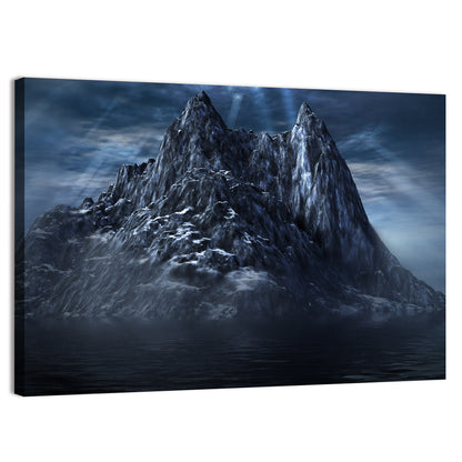 Dark Mountain In Sea Wall Art