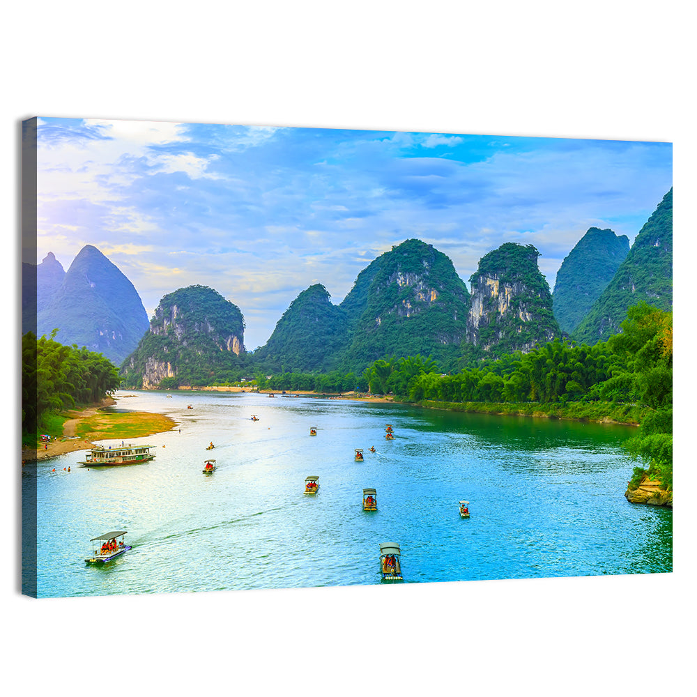 Guilin Lijiang River Landscape In Yangshuo Wall Art