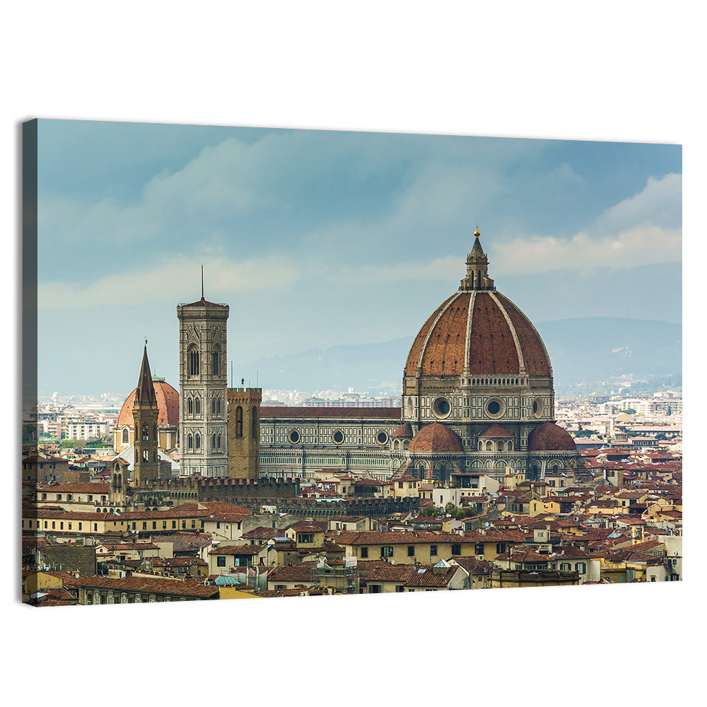 Florence Cathedral Dome and Bell Tower Wall Art, canvas print, landscape