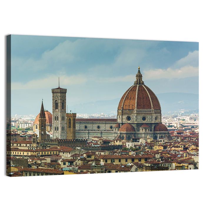 Florence Cathedral Dome and Bell Tower Wall Art as a canvas print