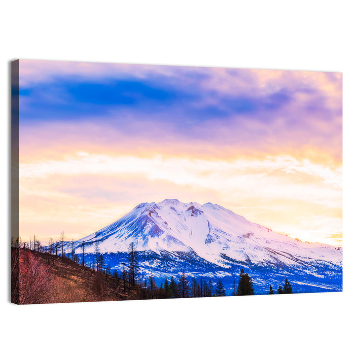 Sunset Over Mount Shesta Wall Art as a canvas print