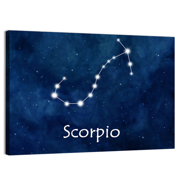 Scorpio Constellation Wall Art as a canvas print