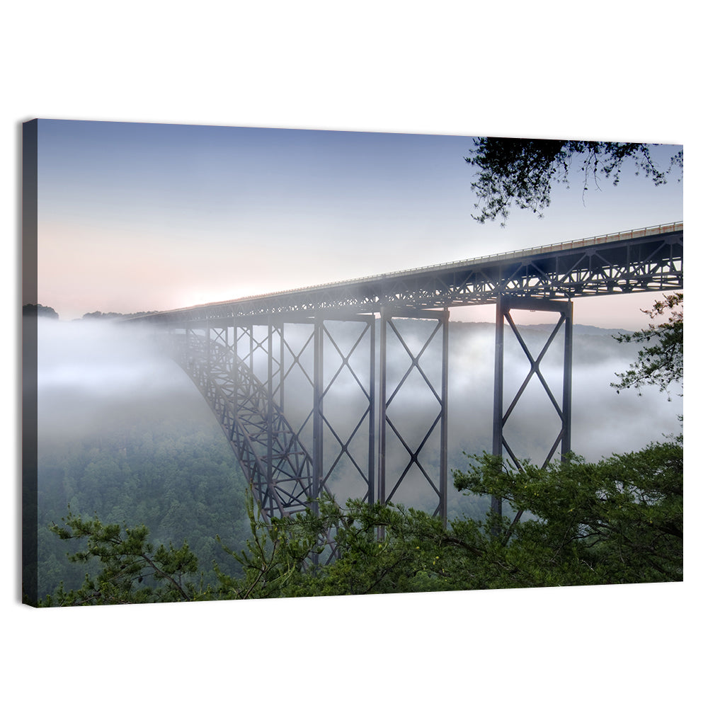 New River Gorge Bridge at Dusk Wall Art, canvas print, landscape