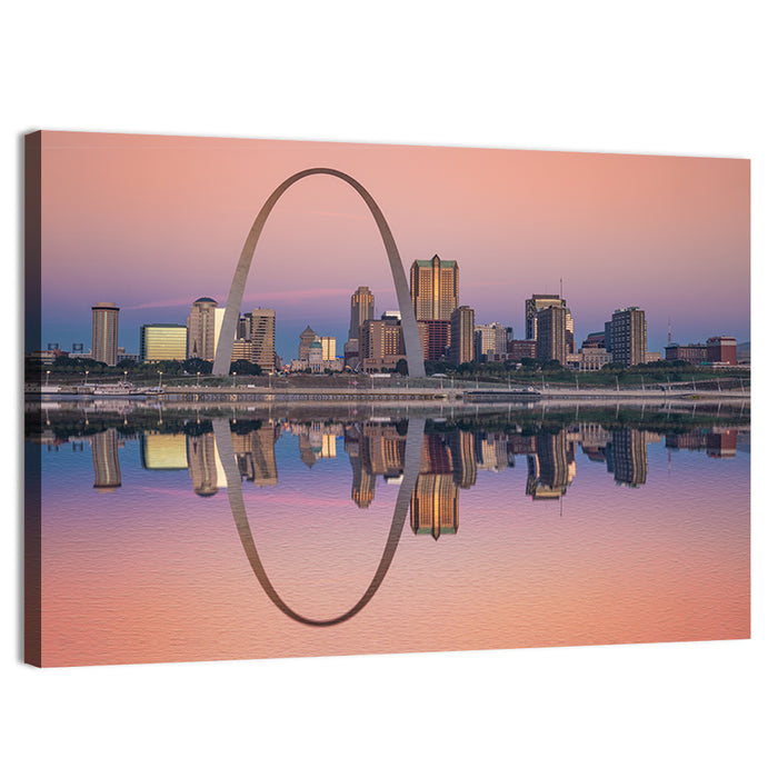 St Louis Gateway Arch Skyline Wall Art as a canvas print