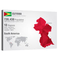 Guyana Low-poly Map Infographic Wall Art