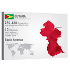 Guyana Low-poly Map Infographic Wall Art
