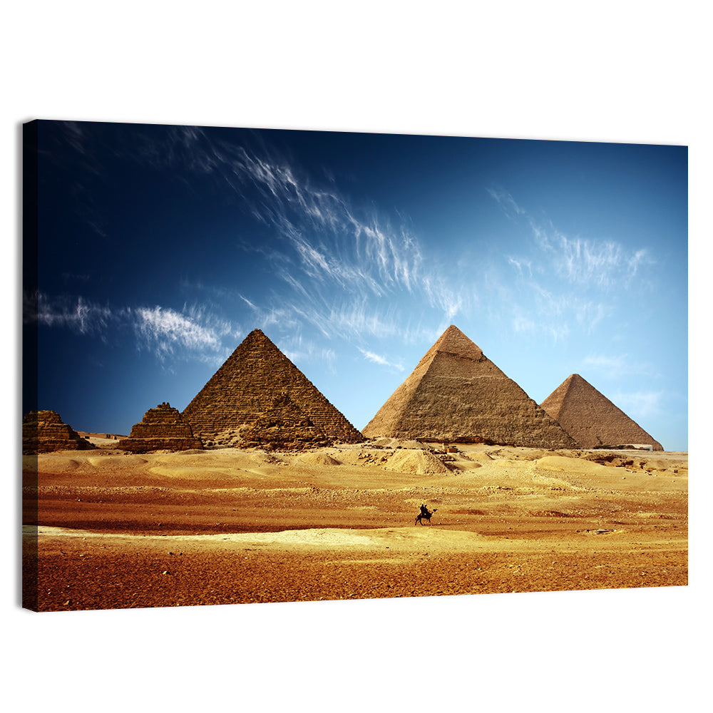 Giza Pyramids Valley View Wall Art, canvas print, landscape