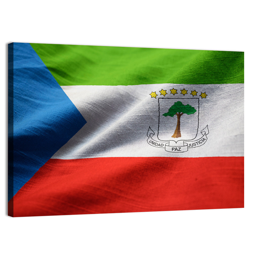 Equatorial Guinea Flag Wall Art, canvas print, landscape