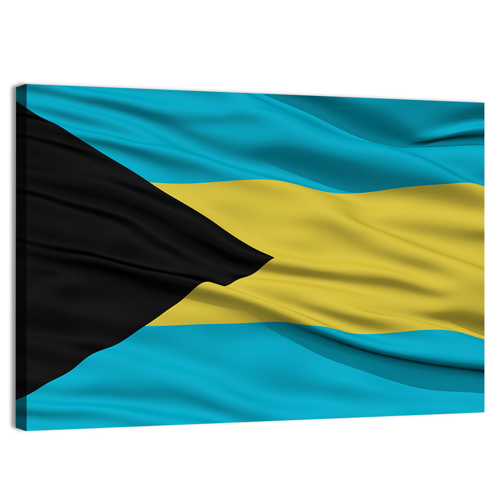 Bahamas Waving Flag Wall Art, canvas print, landscape