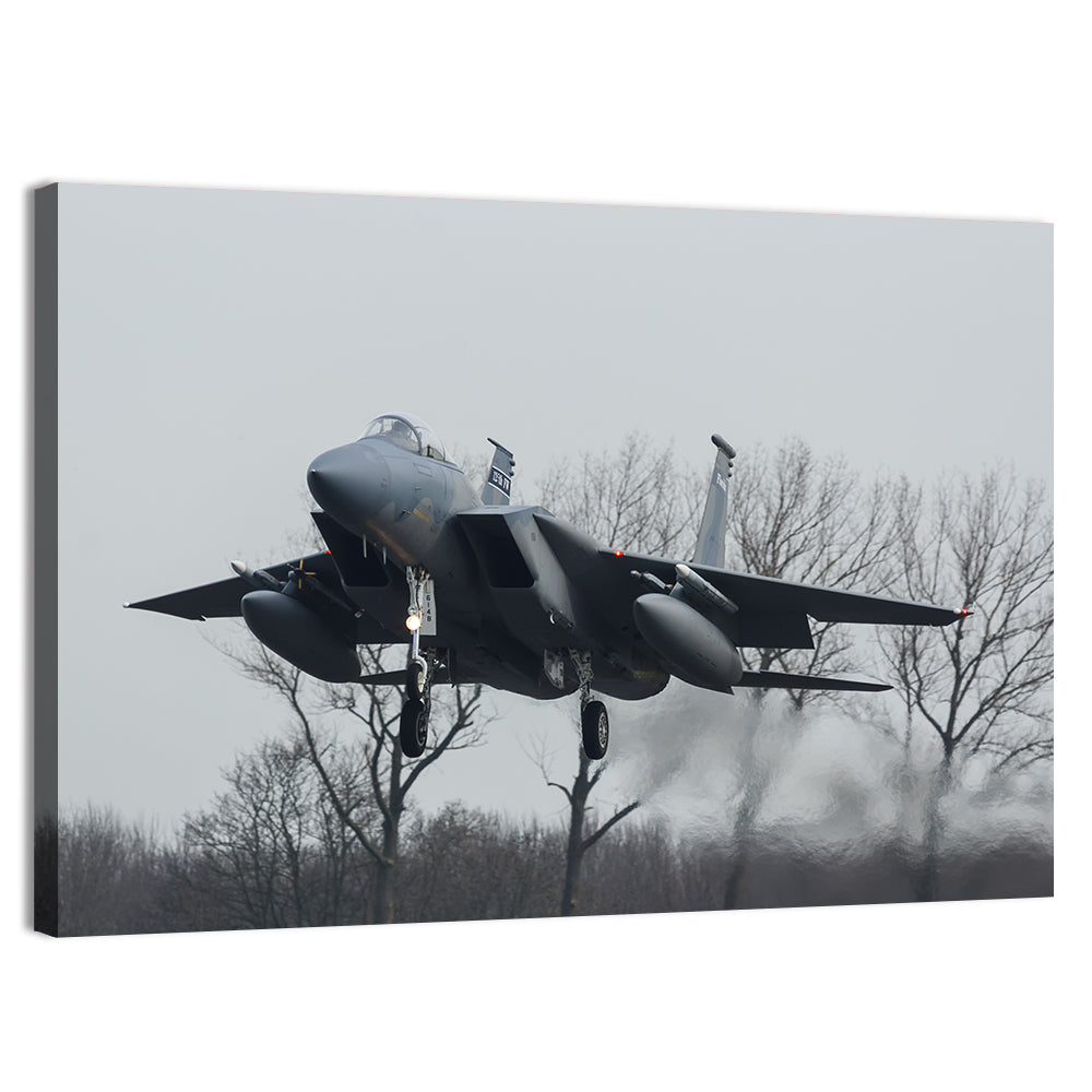 Usaf F-15 Eagle Landing Approach Wall Art, canvas print, landscape