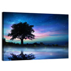 Lonely Tree Under Starry Sky Wall Art
