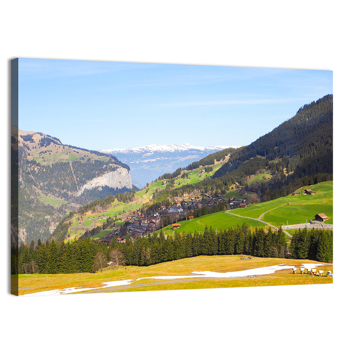 Jungfrau Snow-capped Mountain Landscape Wall Art as a canvas print
