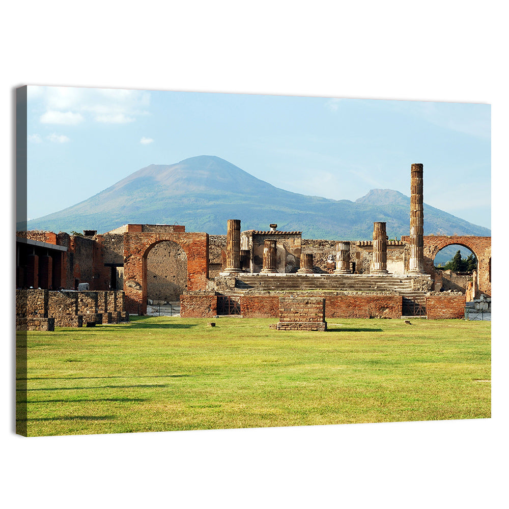 Pompeii Ruins with Mount Vesuvius Wall Art