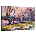 Autumn Lakeshore with Pink Foliage Wall Art