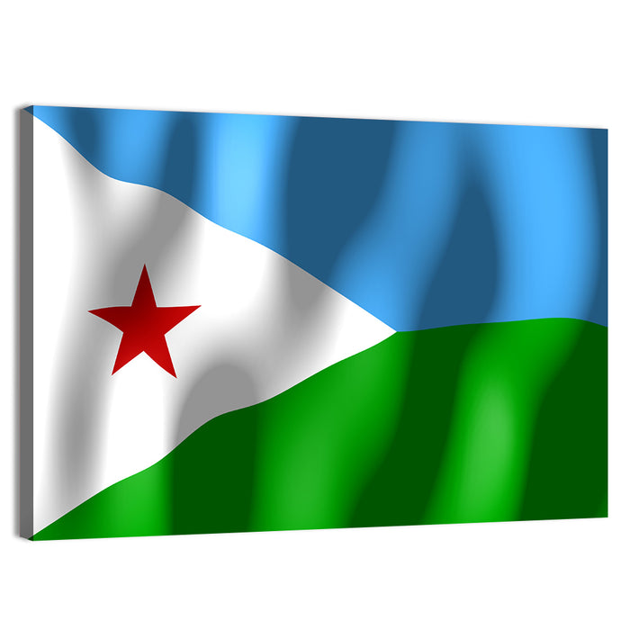 Flag of Djibouti Wall Art as a canvas print