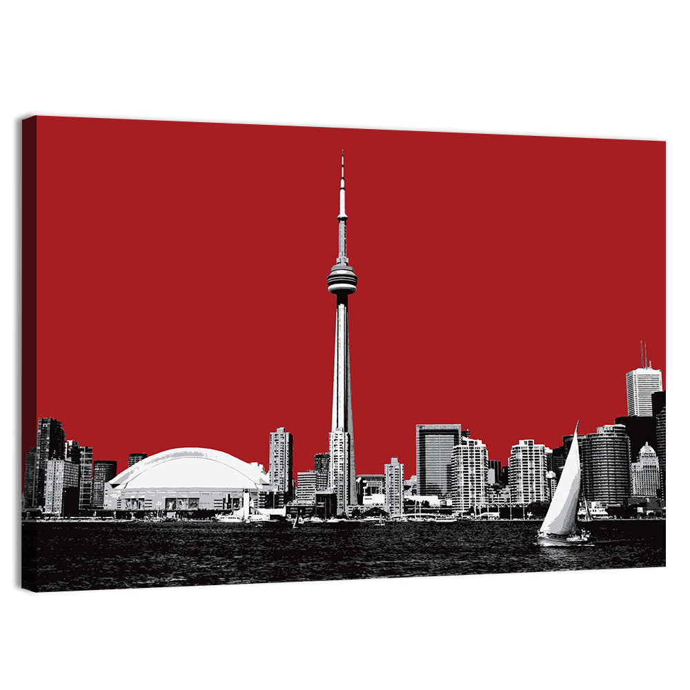 Toronto Skyline Silhouette Wall Art, canvas print, landscape