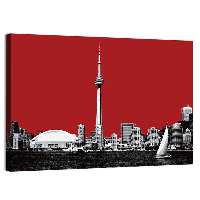 Toronto Skyline Silhouette Wall Art as a canvas print