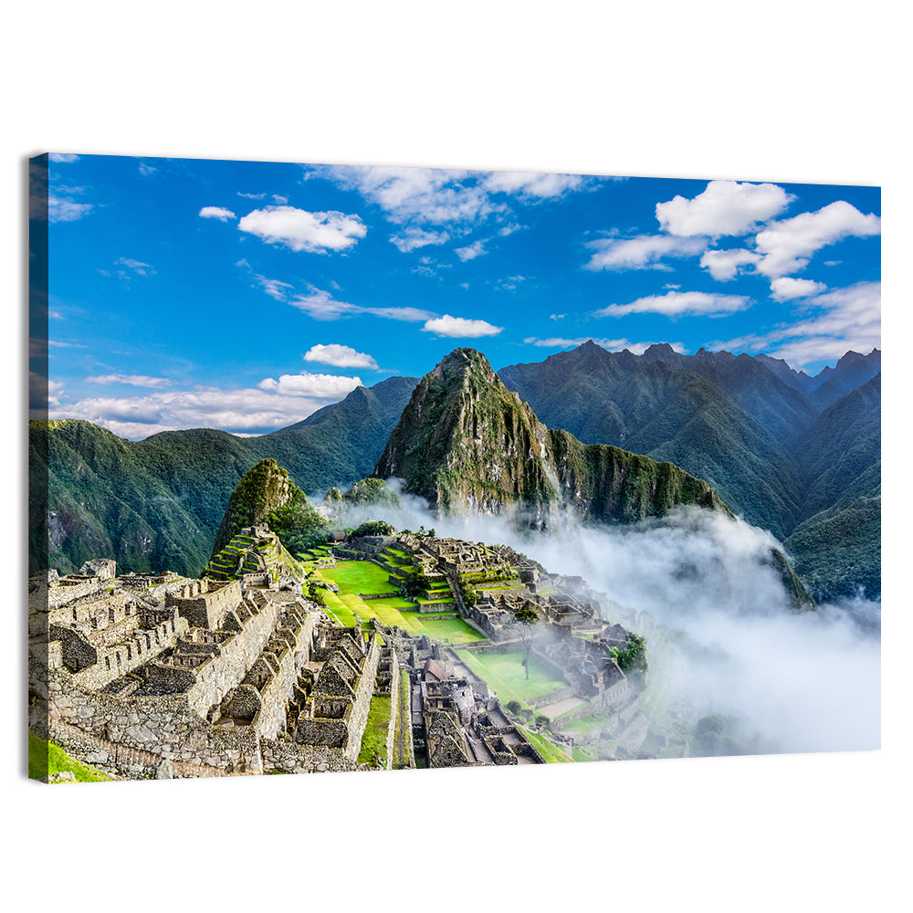 Machu Picchu Among Mountain Clouds Wall Art, canvas print, landscape