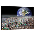Earth Sinking Into Plastic Ocean Wall Art