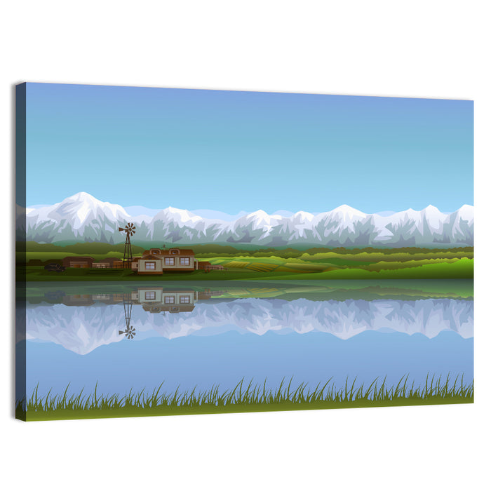 Alpine Lake Reflection Wall Art as a canvas print