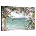 Coastal Floral Watercolor Seascape Wall Art