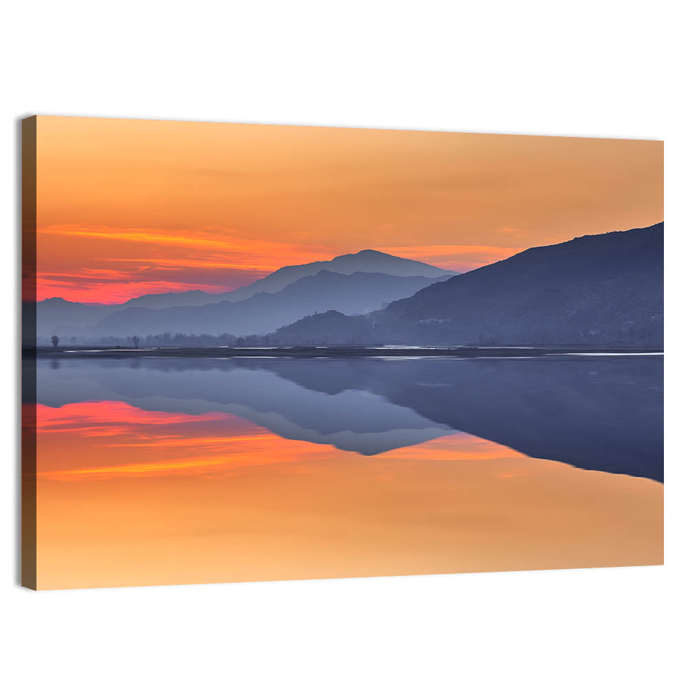 Swat River Sunset Reflection Wall Art, canvas print, landscape