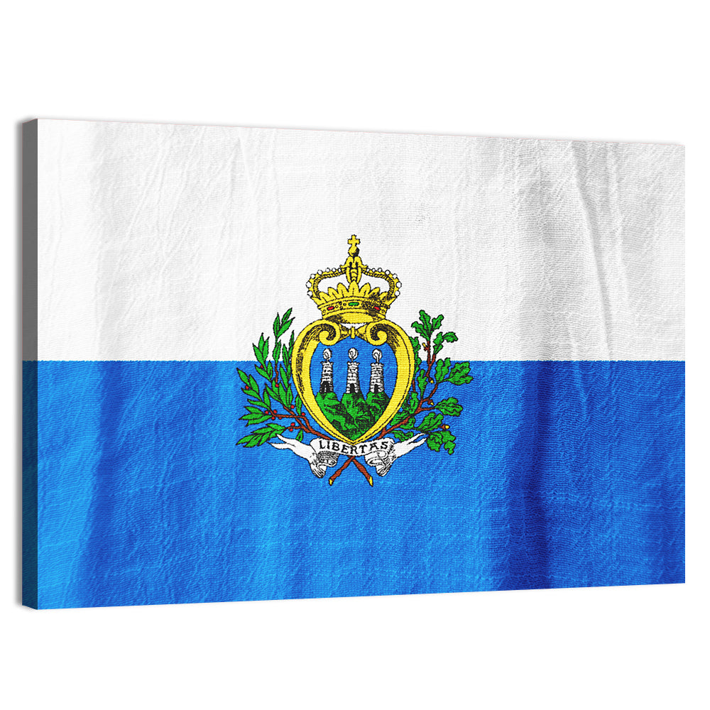 San Marino National Flag Wall Art, canvas print, landscape