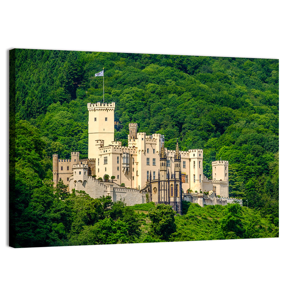 Stolzenfels Castle on the Rhine Wall Art, canvas print, landscape