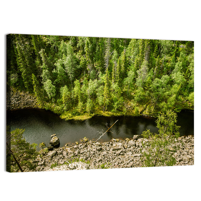 River Through Finnish Forest Wall Art as a canvas print