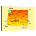 Wyoming Map in Yellow and Orange Wall Art