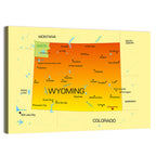 Wyoming Map in Yellow and Orange Wall Art