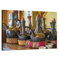 Clay Pots on African Cafe Counter Wall Art