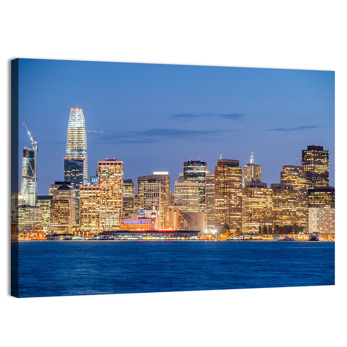 San Francisco Skyline at Twilight Wall Art as a canvas print