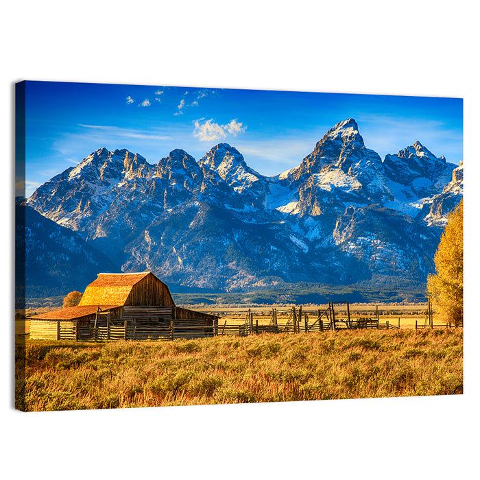 Moulton Barn Sunrise, Grand Tetons Wall Art as a canvas print