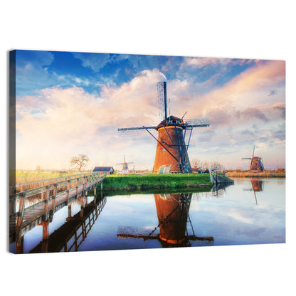 Traditional Dutch Windmills Wall Art