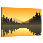 Golden Hour Lake Reflection Wall Art