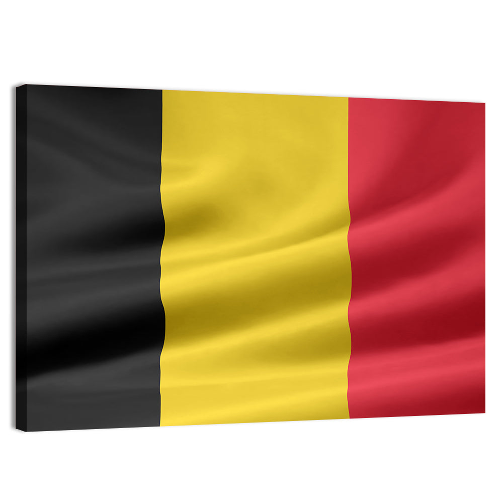 Waving Belgian Flag Wall Art in a room, landscape