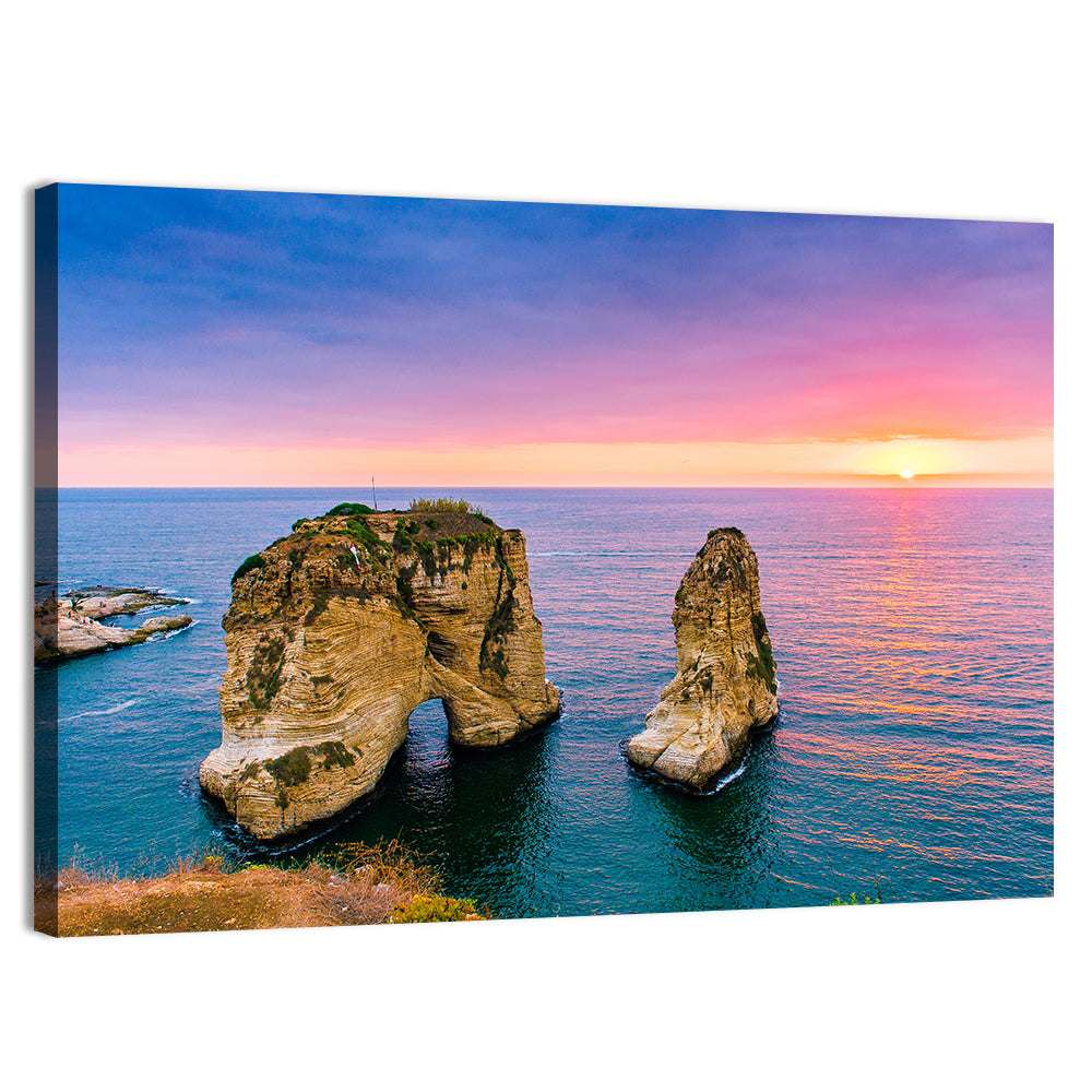 Raouché Rocks at Dusk, Beirut Wall Art