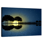 Moonlit Guitar Island Wall Art