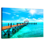 Wooden Jetty Near Cancun Wall Art