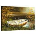 Wooden Boat with Straw Hat Wall Art