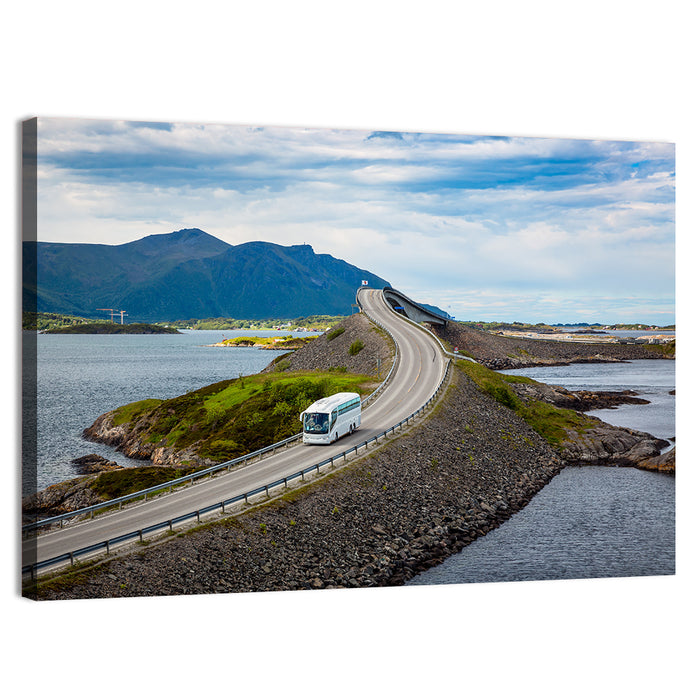 Storseisundet Bridge, Atlantic Road Norway Wall Art as a canvas print