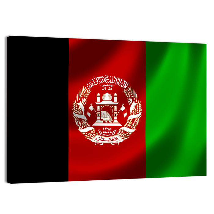 Waving Flag of Afghanistan Wall Art as a canvas print