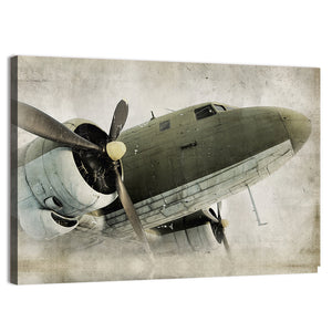 Old Propeller Airplane Wall Art