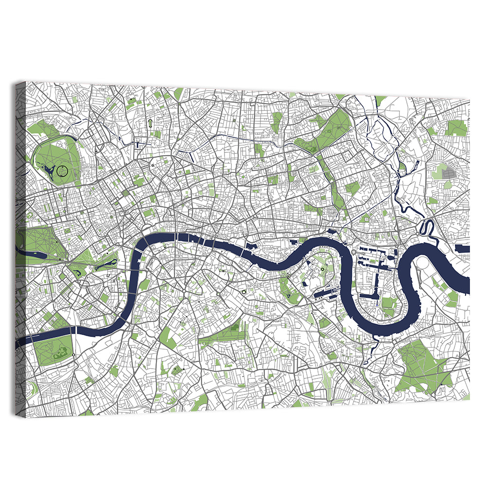 London City Map Wall Art, canvas print, landscape